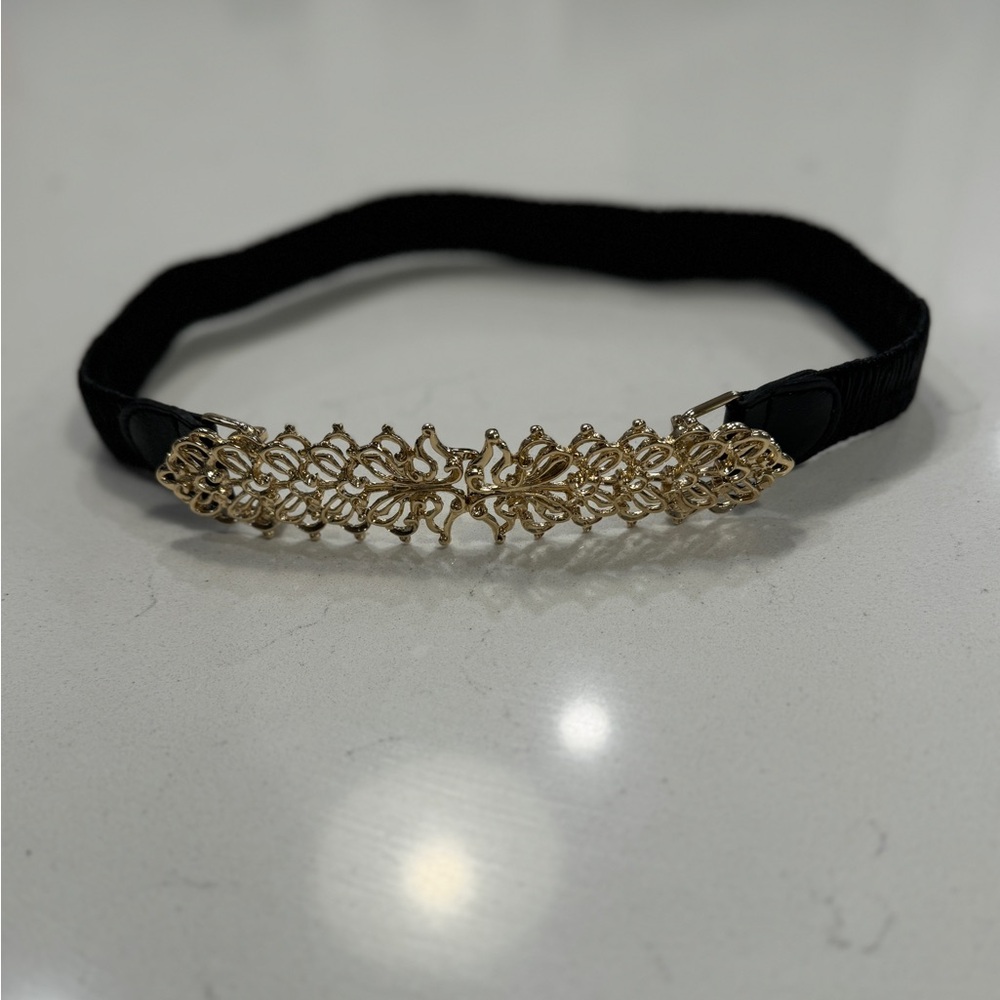 Elegant Black and Gold Belt